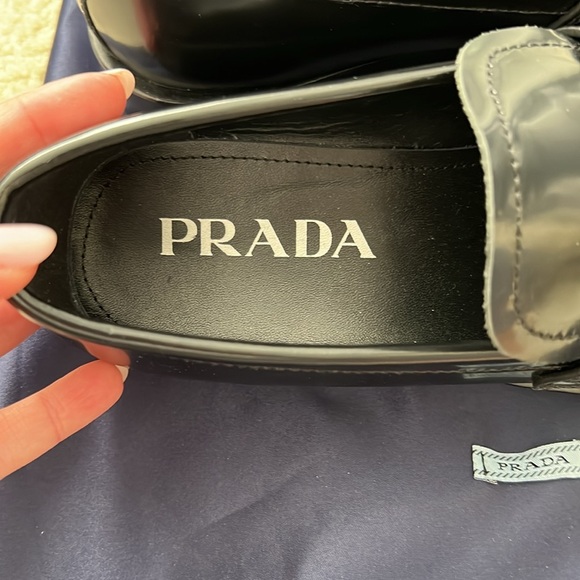 Prada Women’s Black Patent Leather Loafers - Picture 4 of 5